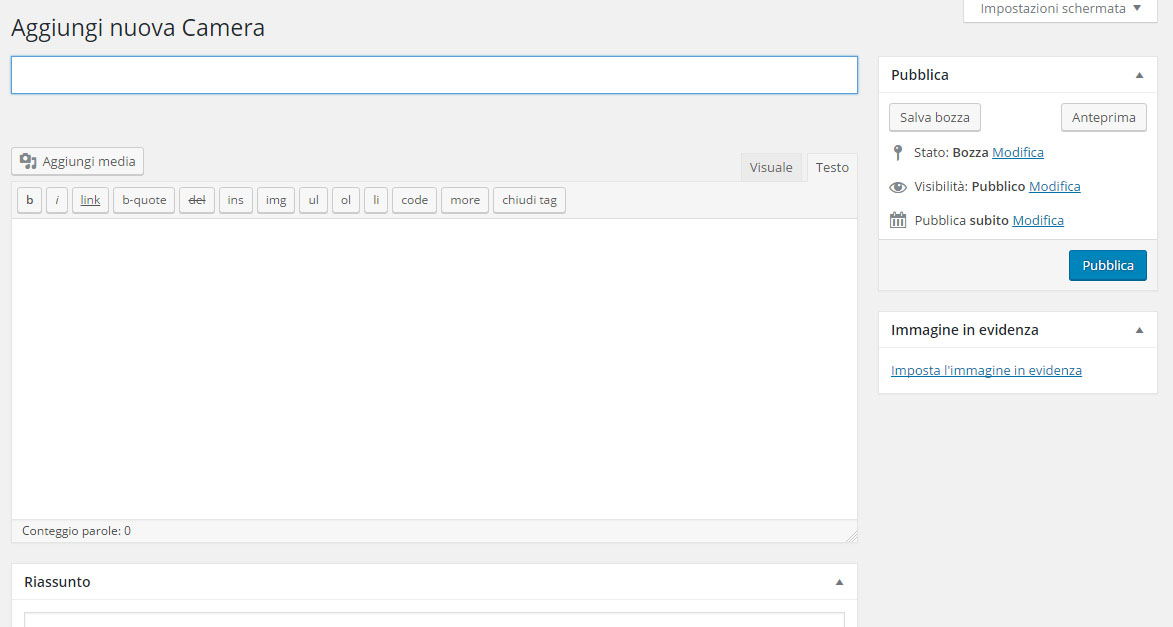 esempio custom post type